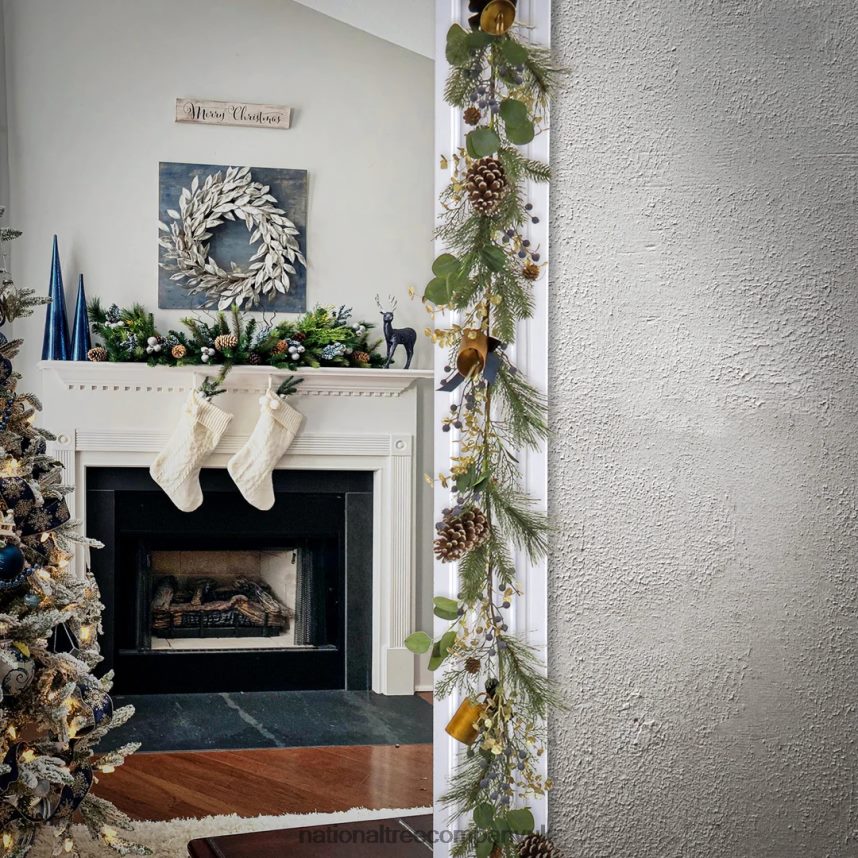 Greenery | National Tree Company 9 ft HGTV Home Collection Swiss Chic Garland F2L4F417
